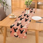 - Runner-8859 - Realhomes Renkli Zemin Üzerinde Yaprak Desenli Dijital Baskılı Modern Runner Realhomes