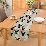 - Runner-8860 - Realhomes Renkli Zemin Üzerinde Yaprak Desenli Dijital Baskılı Modern Runner Realhomes