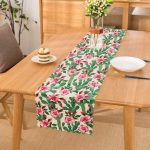 Beyaz Zemin Üzerinde Renkli Kaktüs Desenli Dijital Baskılı Modern Runner Realhomes