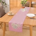 - Runner-8929 - Realhomes Rengarenk Zeminli Kalp Desenli Ortanca Çiçek Dijital Baskılı Modern Runner Realhomes