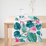 Modern Yaprak Desenli Dijital Baskılı Runner Realhomes