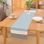 - Runner-9284 - Realhomes Hello Beautiful Mavi & Gri Dijital Baskılı Dekoratif Runner Realhomes