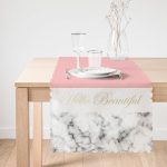 - Runner-9286-1 - Realhomes Hello Beautiful Pembe & Mermer Dijital Baskılı Dekoratif Runner Realhomes