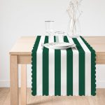 - Runner-9404-1 - Realhomes  Yeşil Beyaz Düz Çizgi Tasarımlı Dijital Baskılı Modern Runner Realhomes