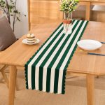 - Runner-9404 - Realhomes  Yeşil Beyaz Düz Çizgi Tasarımlı Dijital Baskılı Modern Runner Realhomes