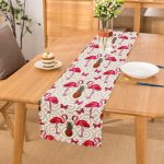 Flamingo Desenli Dijital Baskılı Dekoratif Runner Realhomes