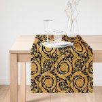 - Runner-Real266-1 - Realhomes  Realhomes Gold Detaylı Dijital Baskılı Dekoratif Runner Realhomes