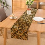 - Runner-Real266 - Realhomes  Realhomes Gold Detaylı Dijital Baskılı Dekoratif Runner Realhomes