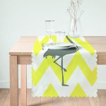 Sarı Zigzaglı Gri Flamingolu Özel Tasarım Modern Runner Realhomes