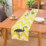 Sarı Zigzaglı Gri Flamingolu Özel Tasarım Modern Runner Realhomes