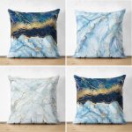 - Suet-K4luset234 - Realhomes 4'lü Çift Taraflı Realhomes Mavi Mermer Kombinli Süet Yastık Kırlent Kılıf Seti Realhomes
