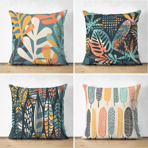 - Suet-K4luset322 - Realhomes  4'lü Çift Taraflı Renkli Zemin Üzerinde Onedraw Çizimli Bayan Silüeti Modern Süet Yastık Kırlent Kılıf Seti Realhomes