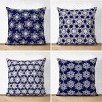 - Suet-K4luset356 - Realhomes 4'lü Çift Taraflı Renkli Zemin Üzerinde Kartanesi Desenli Modern Süet Yastık Kırlent Kılıf Seti Realhomes