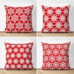 - Suet-K4luset377 - Realhomes 4'lü Çift Taraflı Renkli Zemin Üzerinde Kartanesi Desenli Modern Süet Yastık Kırlent Kılıf Seti Realhomes