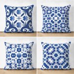 - Suet-K4luset383 - Realhomes 4'lü Çift Taraflı Beyaz Zemin Üzerinde Renkli Geometrik Desenli Modern Süet Yastık Kırlent Kılıf Seti Realhomes