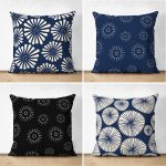 - Suet-K4luset394 - Realhomes 4'lü Çift Taraflı Renkli Zemin Üzerinde Geometrik Çizimli Modern Süet Yastık Kırlent Kılıf Seti Realhomes