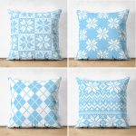 - Suet-K4luset409 - Realhomes 4'lü Çift Taraflı Renkli Zemin Üzerinde Geometrik Çizimli Modern Süet Yastık Kırlent Kılıf Seti Realhomes