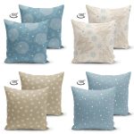 - Suet-K4luset455-1 - Realhomes  4'lü Çift Taraflı Renkli Zemin Üzerinde Geometrik Çizimli Modern Süet Yastık Kırlent Kılıf Seti Realhomes