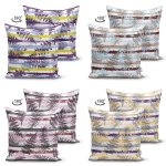 - Suet-K4luset606-1 - Realhomes  4'lü Çift Taraflı Beyaz Zemin Üzerinde Siyah Geometrik Desenli Modern Süet Yastık Kırlent Kılıf Seti Realhomes