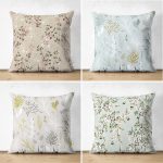 4'lü Çift Taraflı Rengarenk Zemin Üzerinde Çiçek Desenli Modern Süet Yastık Kırlent Kılıf Seti Realhomes