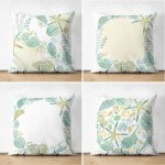 - Suet-K4luset617 - Realhomes  4'lü Çift Taraflı Beyaz Zemin Üzerinde Soft Renkli Deniz Yıldızı Desenli Modern Süet Yastık Kırlent Kılıf Seti Realhomes