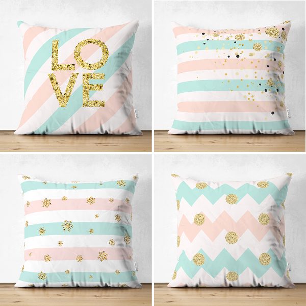 4'lü Damalı Zeminde Pop-art Kız Tasarımlı Modern Süet Yastık Kırlent Kılıfı Seti Realhomes