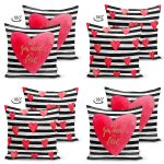 - Suet-K4luset699-1 - Realhomes  4'lü Çift Taraflı Sevgililer Günü Konseptli Özel Tasarım Modern Süet Kombin Yastık Kırlent Kılıf Seti Realhomes