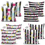 - Suet-K4luset700-1 - Realhomes 4'lü Çift Taraflı Renkli Puantiye Motifli Dijital Baskılı Modern Süet Yastık Kırlent Kılıf Seti Realhomes