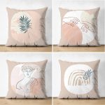 - Suet-K4luset711 - Realhomes 4'lü Çift Taraflı Bohem Tasarımlı Dijital Baskılı Dekoratif Süet Yastık Kırlent Kılıfı Seti Realhomes