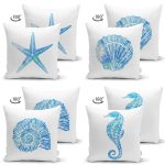 - Suet-K4luset716-1 - Realhomes 4'lü Çift Taraflı Deniz Canlıları Konseptli Dekoratif Süet Yastık Kırlent Kılıf Seti Realhomes