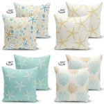 - Suet-K4luset717-1 - Realhomes  4'lü Çift Taraflı Deniz Yıldızı Motifli Dijital Baskılı Modern Süet Yastık Kırlent Kılıf Seti Realhomes
