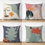 - Suet-K4luset719 - Realhomes 4'lü Çift Taraflı Bohem Tasarımlı Dijital Baskılı Dekoratif Süet Yastık Kırlent Kılıfı Seti Realhomes