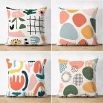 - Suet-K4luset720 - Realhomes 4'lü Çift Taraflı Soyut Desenli Özel Tasarımlı Modern Süet Yastık Kırlent Kılıfı Seti Realhomes