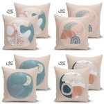 4'lü Çift Taraflı Realhomes Özel Tasarım Dijital Baskılı Modern Süet Yastık Kırlent Kılıfı Seti Realhomes