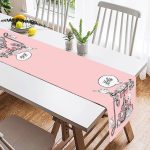 - SuetRunner-10002-1 - Realhomes  Pembe Zemin Antika Telefon Tasarımlı Dijital Baskılı Modern Süet Runner Realhomes