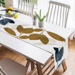 - SuetRunner-10006-1 - Realhomes Özel Tasarım Yaprak Motifli Dijital Baskılı Modern Süet Runner Realhomes