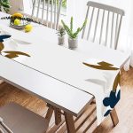 - SuetRunner-10008-1 - Realhomes  Özel Tasarım Yaprak Motifli Dijital Baskılı Modern Süet Runner Realhomes