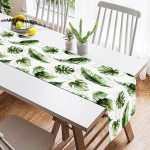 - SuetRunner-10040-1 - Realhomes Yeşil Tropik Yapraklar Tasarımlı Dijital Baskılı Modern Süet Runner Realhomes