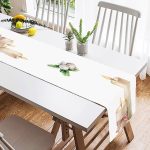 - SuetRunner-10063-1 - Realhomes  Özel Tasarım Mum Motifli Dijital Baskılı Dekoratif Süet Runner Realhomes