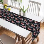 - SuetRunner-10082-1 - Realhomes  Siyah Zemin Çapa Motifli Dijital Baskılı Modern Süet Runner Realhomes