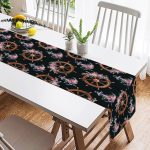 - SuetRunner-10084-1 - Realhomes  Siyah Zemin Çapa & Dümen Tasarımlı Dijital Baskılı Modern Süet Runner Realhomes