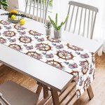 - SuetRunner-10085-1 - Realhomes Beyaz Zemin Çapa & Dümen Tasarımlı Dijital Baskılı Dekoratif Süet Runner Realhomes