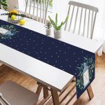 - SuetRunner-10101-1 - Realhomes  Lacivert Zeminli Özel Tasarımlı Dijital Baskılı Dekoratif Süet Runner Realhomes