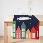 Happy New Year Tasarımlı Dijital Baskılı Dekoratif Süet Runner Realhomes