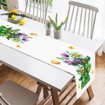 Pastel Rengarenk Çiçek Tasarımlı Dijital Baskılı Modern Süet Runner Realhomes