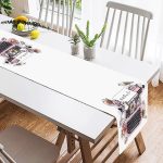 - SuetRunner-10139-1 - Realhomes Pembe Antika Daktilo Çizimli Dijital Baskılı Dekoratif Süet Runner Realhomes