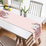 - SuetRunner-10141-1 - Realhomes Antika Daktilo Motifli Dijital Baskılı Dekoratif Süet Runner Realhomes