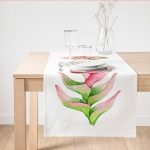 - SuetRunner-10151 - Realhomes  Egzotik Yaprak Tasarımlı Dijital Baskılı Dekoratif Süet Runner Realhomes