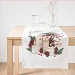 - SuetRunner-10159 - Realhomes Mum & Kozalak Tasarımlı Christmas Temalı Dijital Baskılı Dekoratif Süet Runner Realhomes