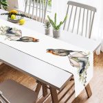 - SuetRunner-10168-1 - Realhomes  Çan & Kuş Motifli Dijital Baskılı Modern Süet Runner Realhomes